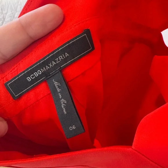 SOLD: BCBG MAXAZRIA Red Ria Criss-Cross Front Gown Dress Womens 6 EUC - Picture 7 of 9